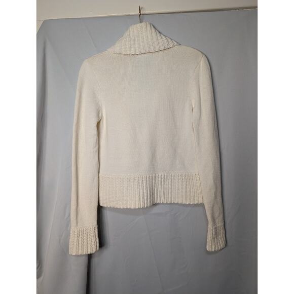 Chaps Women's Shawl White Collar Knit Cardigan Single Button M(677) - Picture 7 of 8